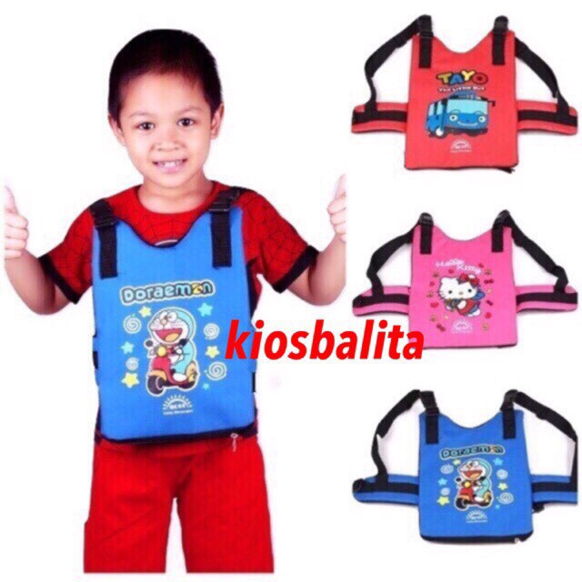 FREE MASKER &amp; BUBBLE WRAP!! PAKET JOK PORTABLE KURSI BONCENGAN MOTOR ANAK + ROMPI PELINDUNG DADA