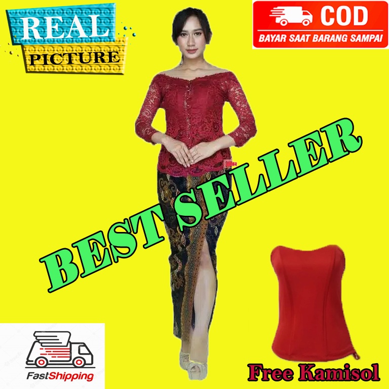 Kebaya Alya Sabrina set Rok Span/Kebaya KNF /Kebaya sabrina