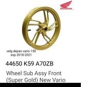 pelek depan super gold velg depan vario 150 esp tahun 2018 -2021 kodepart 44650 k59 A70ZB ori honda