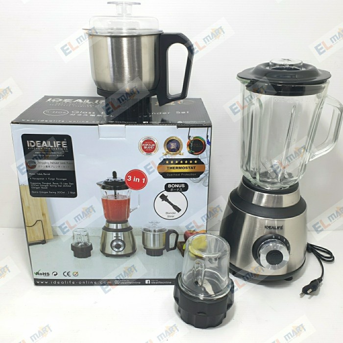 Idealife Blender Kaca Penggiling Bumbu Kacang 3in1 IL 220A 220 A IL220A