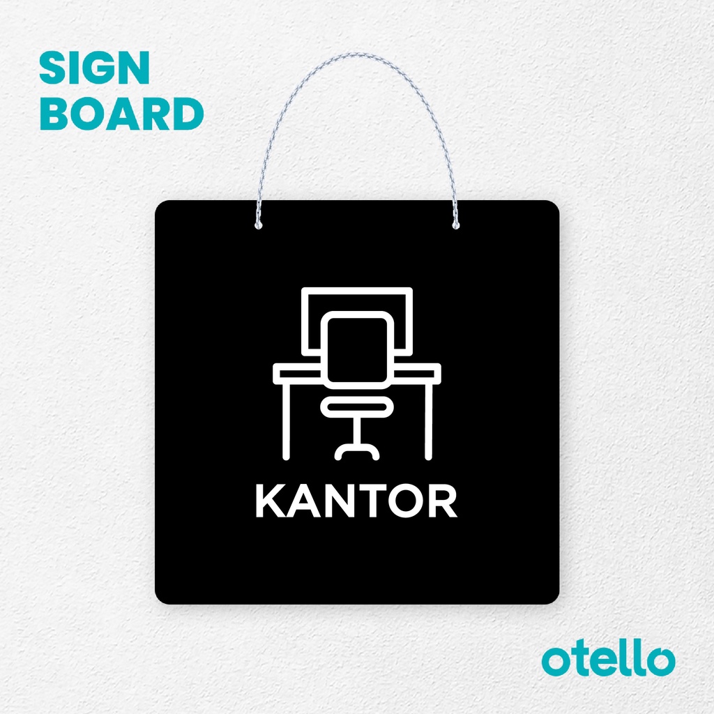 Otello Signage Kantor Signage Board Acrylic Papan Gantung Label Akrilik Rantai Petunjuk Toko Modern Minimalist Kafe Restoran Kantor Gedung Cafe