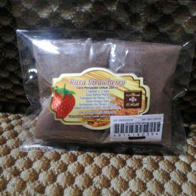

Bubuk coklat minuman instant strawbery netto: 150gr ( Kampung Coklat Blitar )