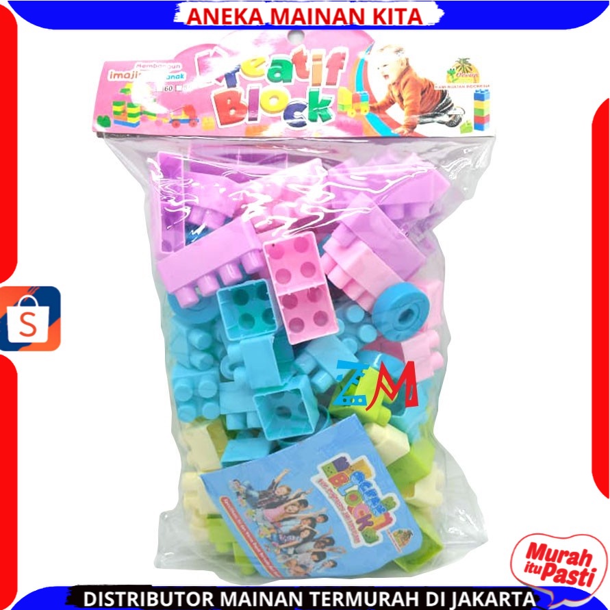 Kreatif Block Besar Ocean Mainan Balok Besar Isi 85 pcs