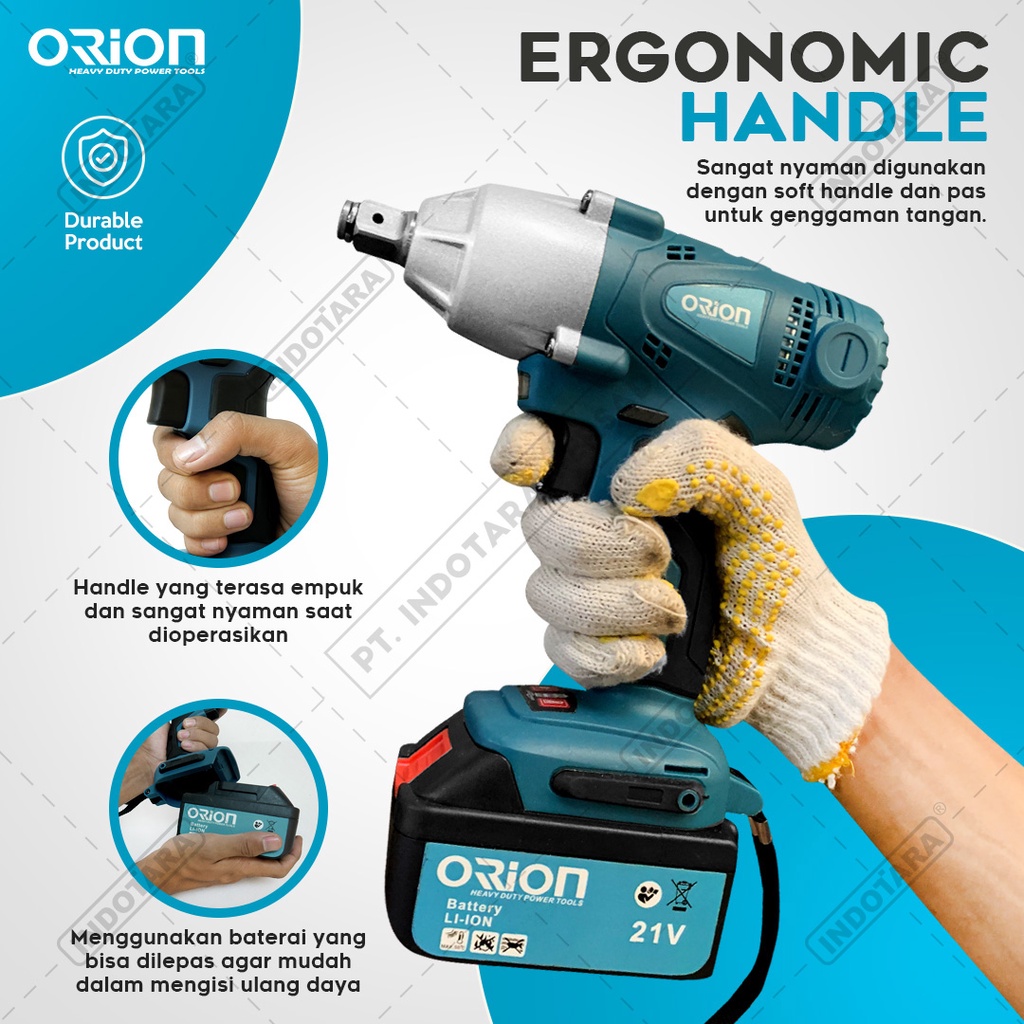 CORDLESS IMPACT WRENCH / mesin impact pembuka baut elektrik Orion CW21