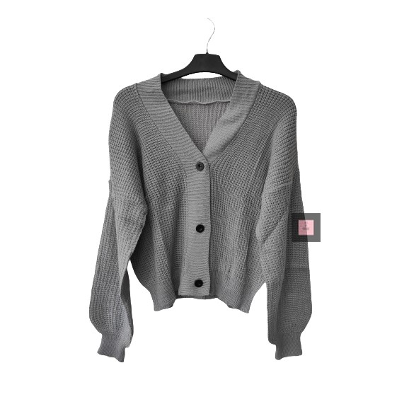 Cardigan / GRACIA / Cardy Get 7 / Atasan Cardy Rajut / Outwear / Kardigan Wanita-Abu Muda