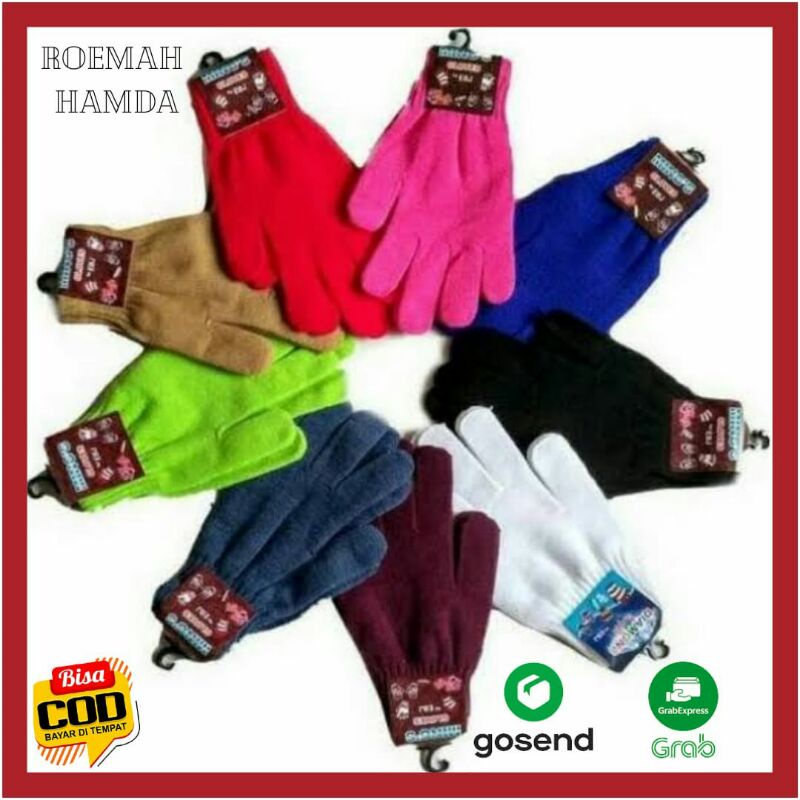 Sarung Tangan Rajut Polos Dewasa Gloves glove cewek pria wanita Murah Bagus