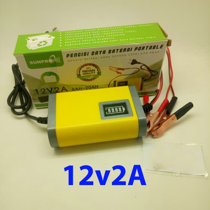 Charger Aki automatis Sunpro SU-1202A 2 Amps Battery Charger accu