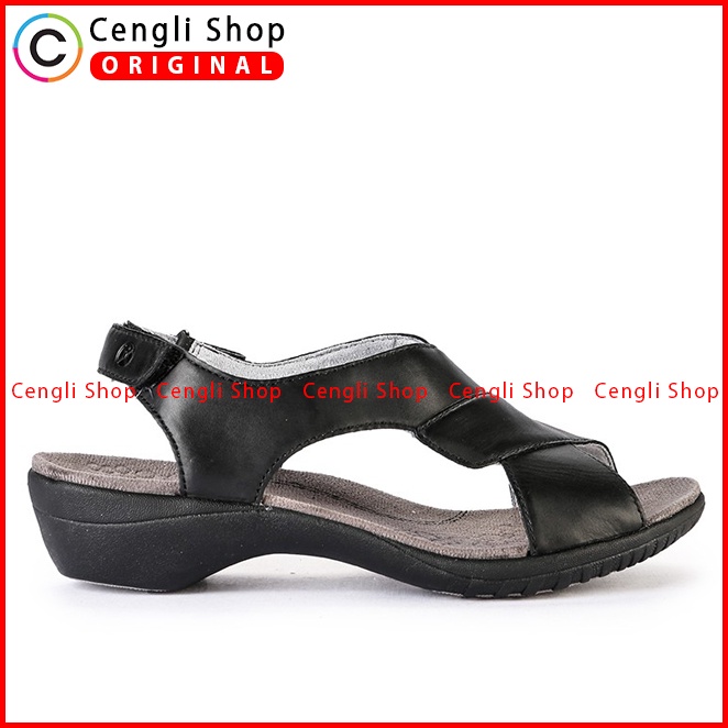 SANDAL WEDGES KULIT HUSH PUPPIES WANITA ORIGINAL TERBARU HITAM HW55