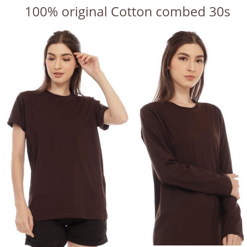 kaos polos wanita Cotton Combed 30s lengan panjang, lengan pendek,atasan panjang wanita, kaos polos 
