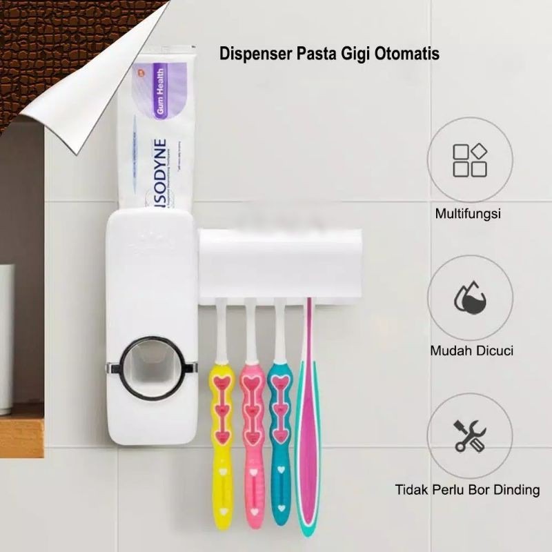 Dispenser Odol / Tempat Odol / Tempat Sikat Gigi 5 lubang / Toothpaste Dispenser