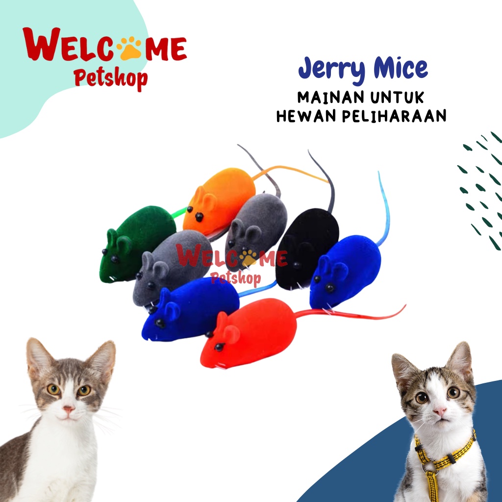 Jerry Mice Tikus Kecil Mainan Kucing Bentuk Tikus Lucu Cat Toy