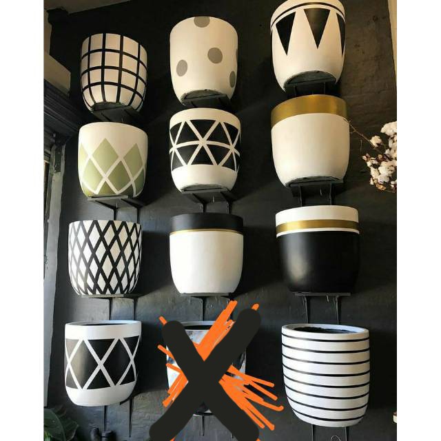 Pot Lukis Tanah Liat Gerabah Claypot Teracota Tanaman Hias Kaktus Sukulen Dekorasi Pajangan Dinding