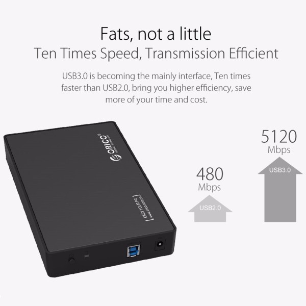 casing harddisk external 3.5 sata usb 3.0 hdd enclosure orico 3588us3