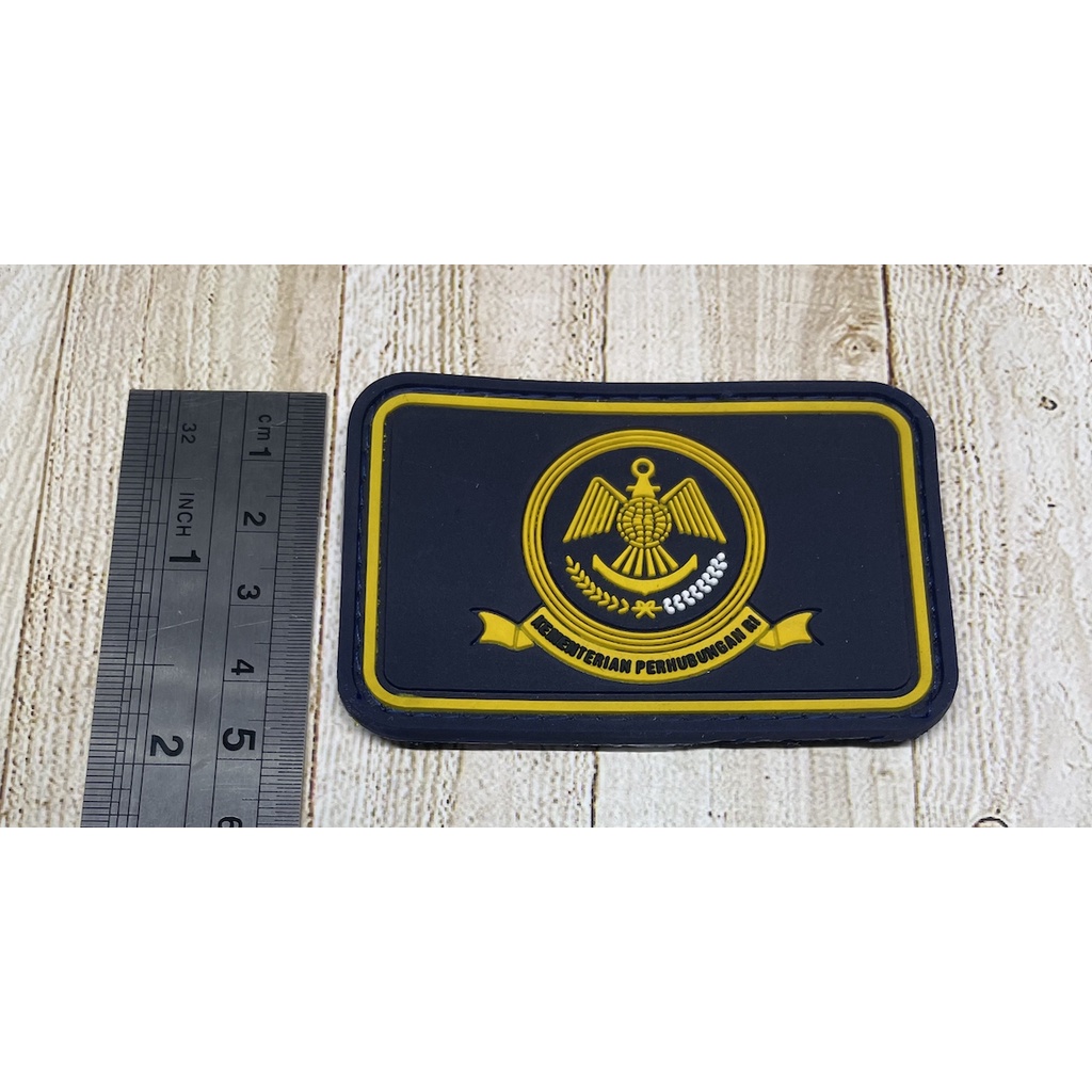 Patch Kemenhub (Logo)- Patch Velcro Kementrian Perhubungan - Prepetan Dishub - Velcro Karet