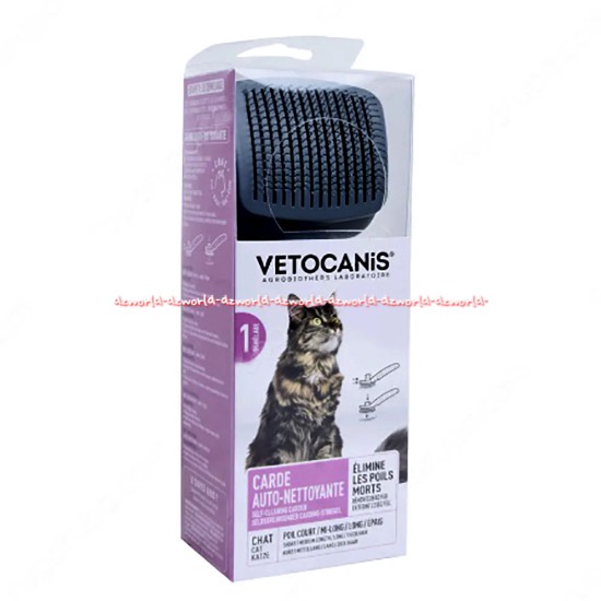 Vetocanis Carde Auto Nettoyante Elimine Les Sisir Lembut Bulu Kucing Anjing Hewan Peliharaan Vetocanys Hair Comb ForPets