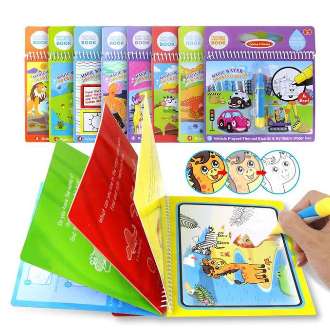 

Buruan Coolplay Buku Gambar Mewarnai Cat Air Anak Magic Water Book Murah