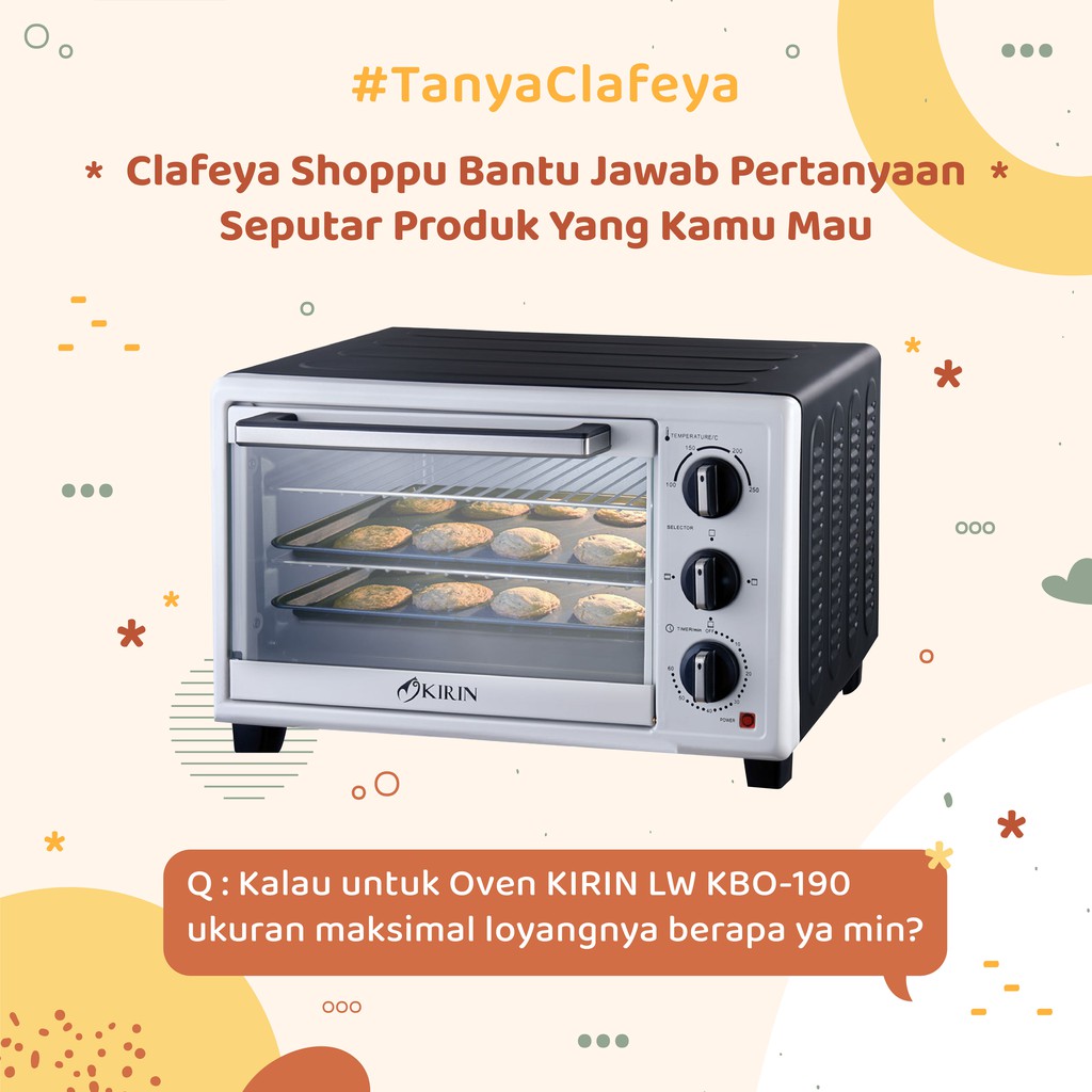 Jual Oven Listrik KIRIN LW KBO190 275 WATT Kapasitas 19 liter