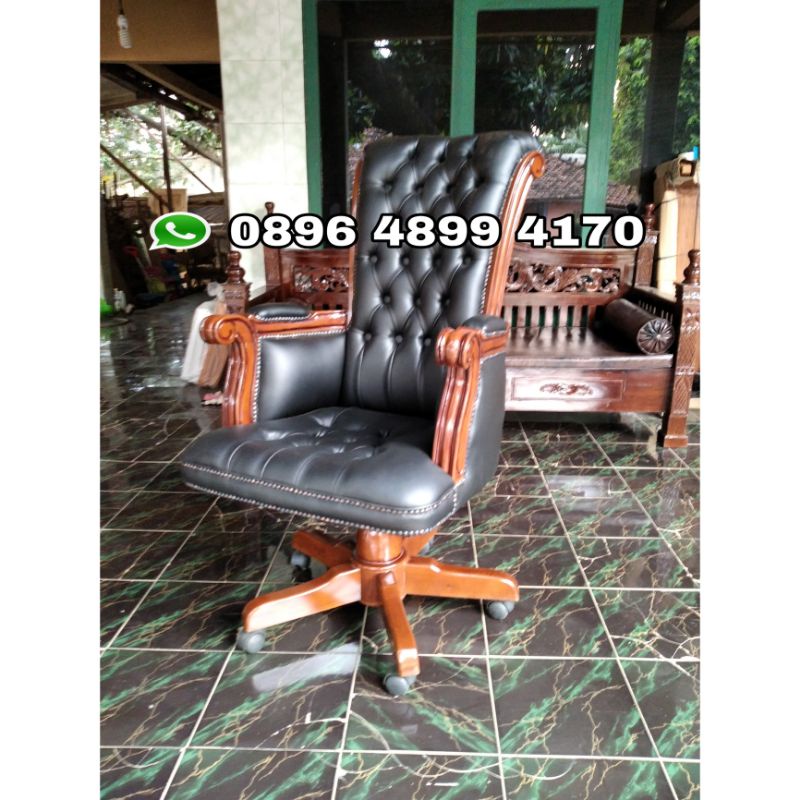 kursi kerja kayu jati kursi direktur kayu jati finishing