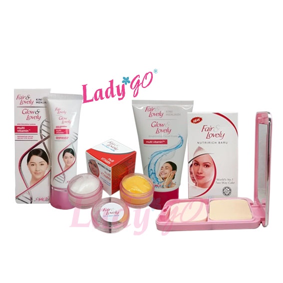 PAKET MAKEUP &amp; SKINCARE FAIR&amp;LOVELY / FACIAL FOAM - CREAM SIANG MALAM -PELEMBAB-TONER- BEDAK - MASKARA - LIPCREAM - EYELINER - VIVA