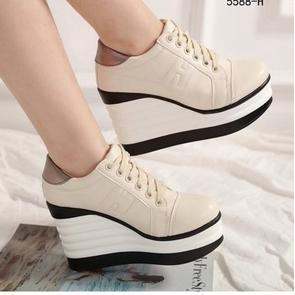 Harga Spesial--SEPATU WANITA WEDGES BOOTS BOOT SNEAKERS SNEAKER HAK TINGGI HIGH HEEL AJ17 WEDGES SEP