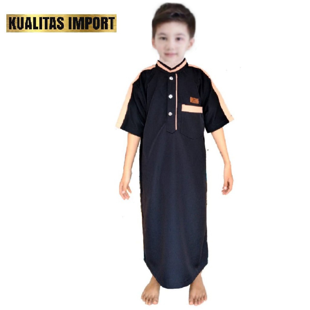 AL-HANIF gamis anak laki laki lengan pendek jubah anak motif terbaru baju koko arabic kids junior