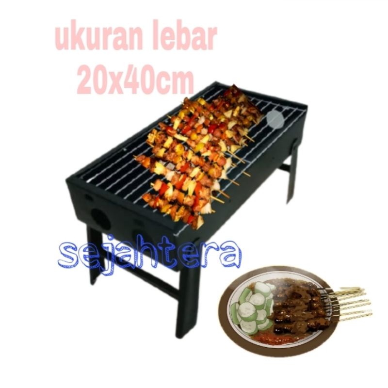 portable Pemanggang Lipat Tempat Bakar Daging Ayam Ikan Sosis Sate Pemanggang Serba Guna Super