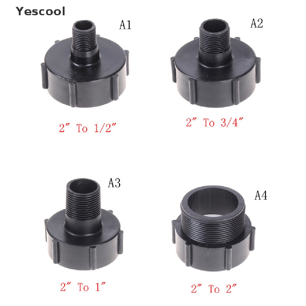 Yescool IBC Tote Tank Drain Adapter Coarse Thread 2&quot; To 1/2&quot; 3/4&quot; Garden Hose .