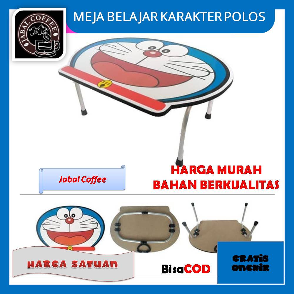 Meja Belajar Lipat Portable Minimalis Karakter / Meja Belajar Lipat Karakter Kepala Polos / Meja Leptop Anak