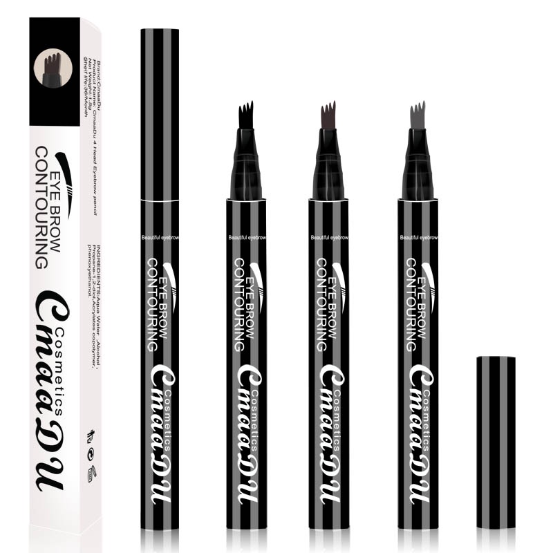 CMAADU EYEBROW CONTOURING Pencil 4 Tip Liquid Brow Tattoo Makeup Waterproof Long lasting Cosmetic Eyebrow