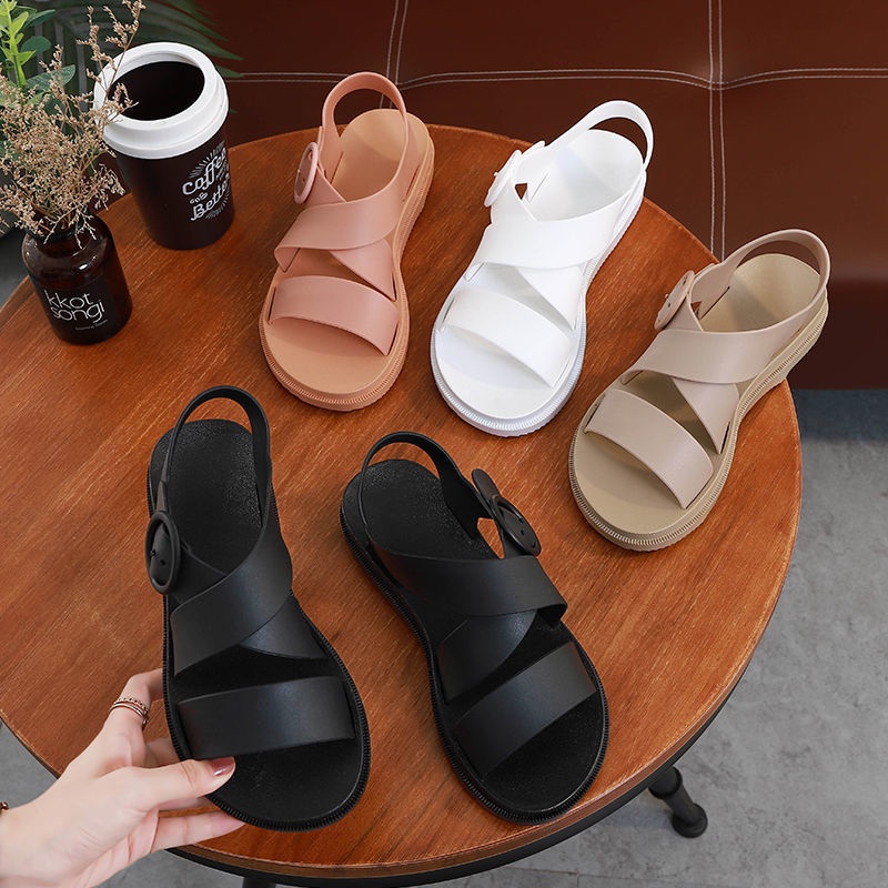 ❀ Chingu ❀ SA009 Sandal Wanita Polos Santai Bahan Karet Import Murah