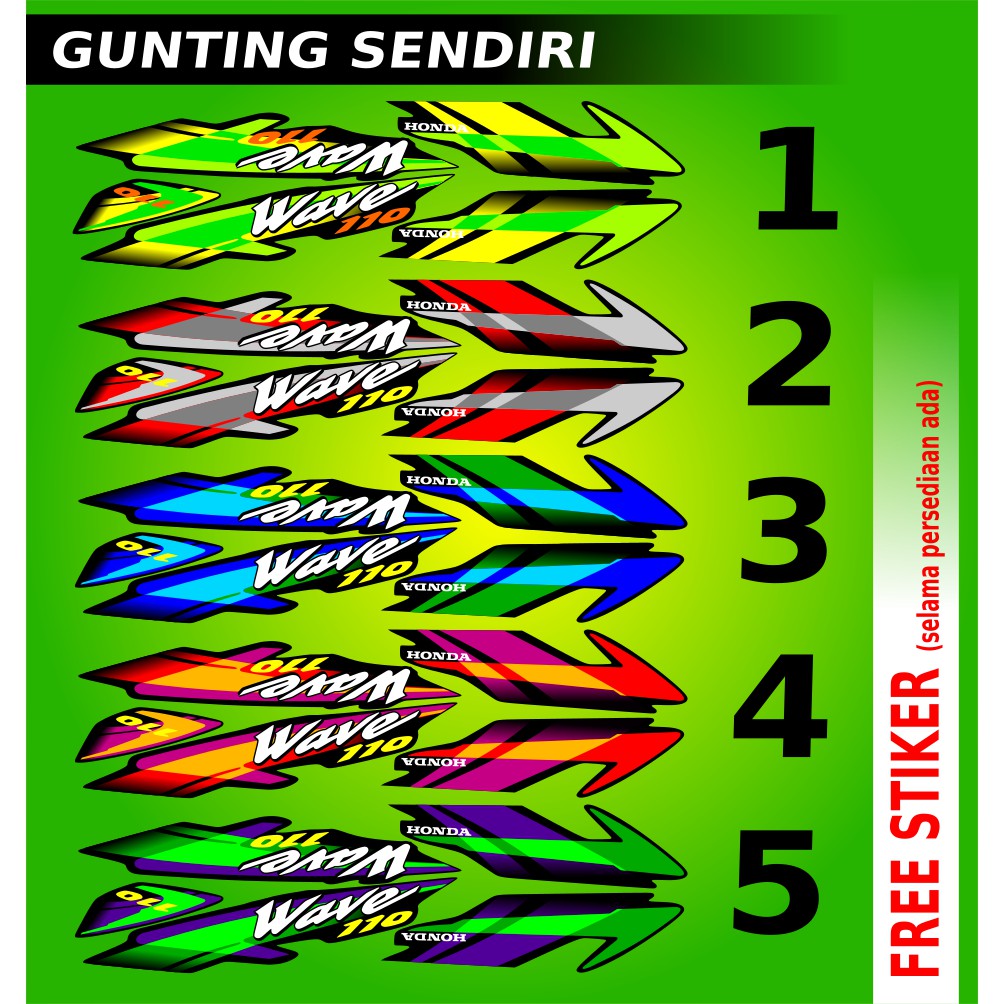 Striping Stiker Motor Supra 100 Model Wave 100s Thailand