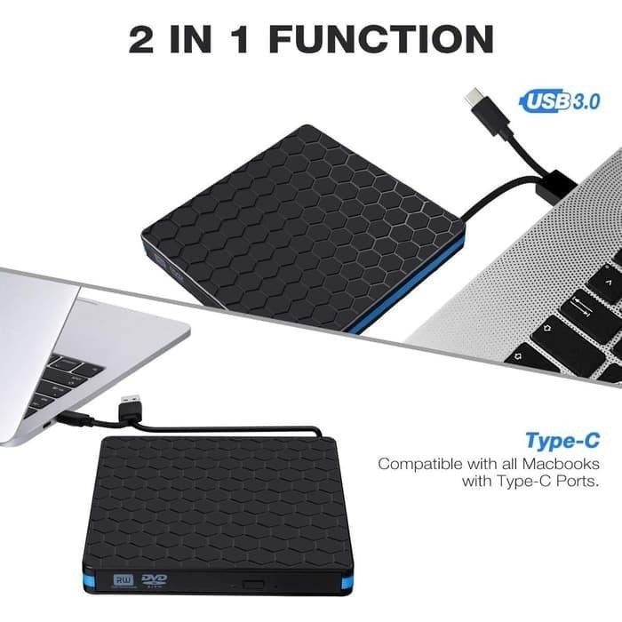 USB 3.1 Type C External CD DVD RW Optical Drive for Laptop PC M-Tech / DVD RW EXTERNAL