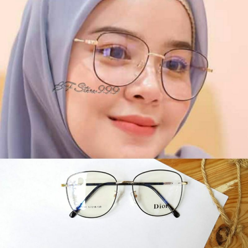 Kacamata 2735 / Frame wanita besi 52-18-138 Termurah