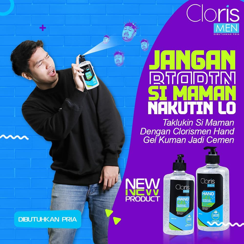 Cloris Men Hand Gel Sanitizing Moisturizing Original Clorismen Sanitizer Gel Pembersih Tangan BPOM