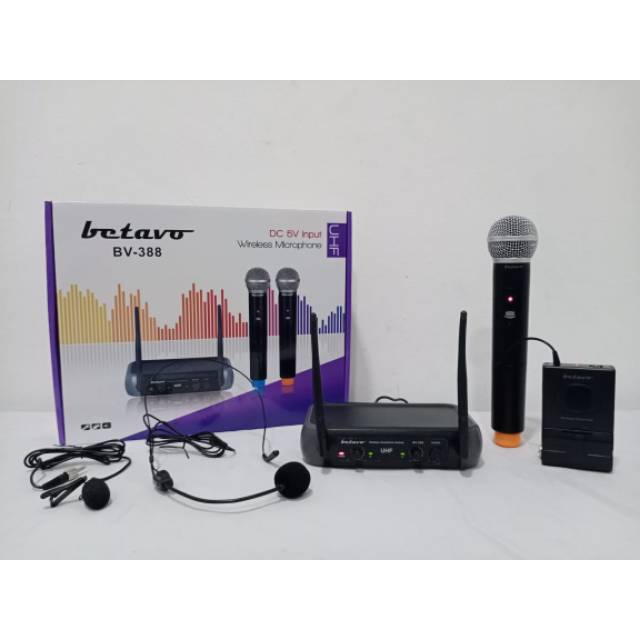 BETAVO BV 388 MIC WIRELESS HANDHELD KLIP ON HEADSET MIC BANDO