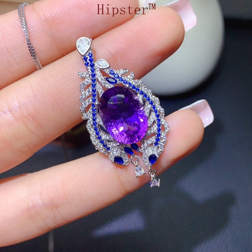 Hot Sale Fashion Exquisite Natural Amethyst Pendant Necklace