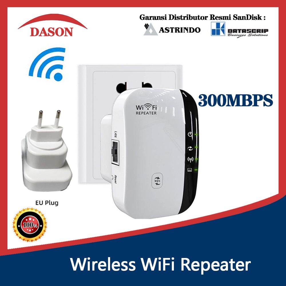 WIFI Repeater 300Mbps Wireless WiFi Signal Range Extender(ALAT PENGUAT SINYAL WIFI)