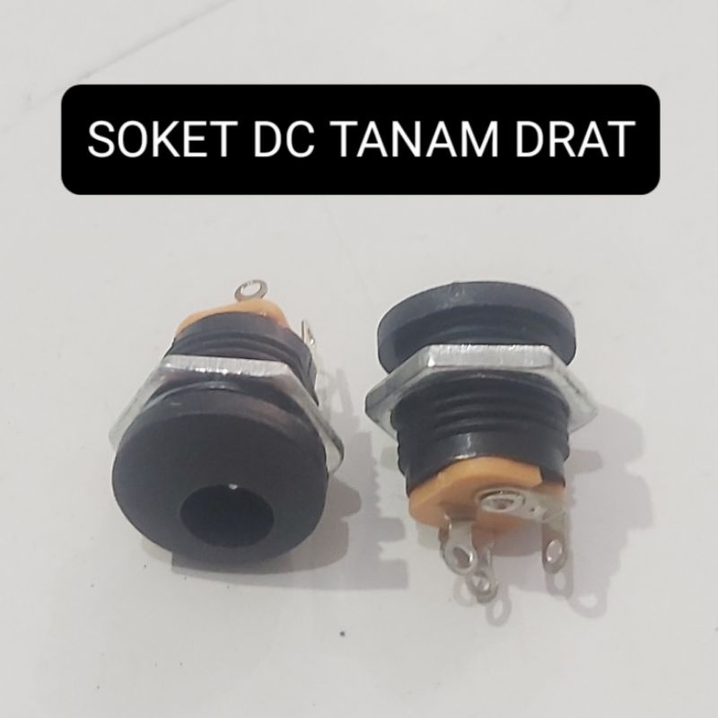 Soket DC Tanam Drat  Bulat Box Mini