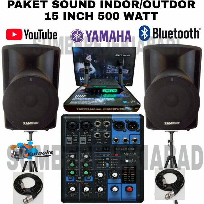 DISTRIBUTOR PAKET SOUND INDOR-OUTDOR YAMAHA 15 INCH SPEAKER RAMSOUND A