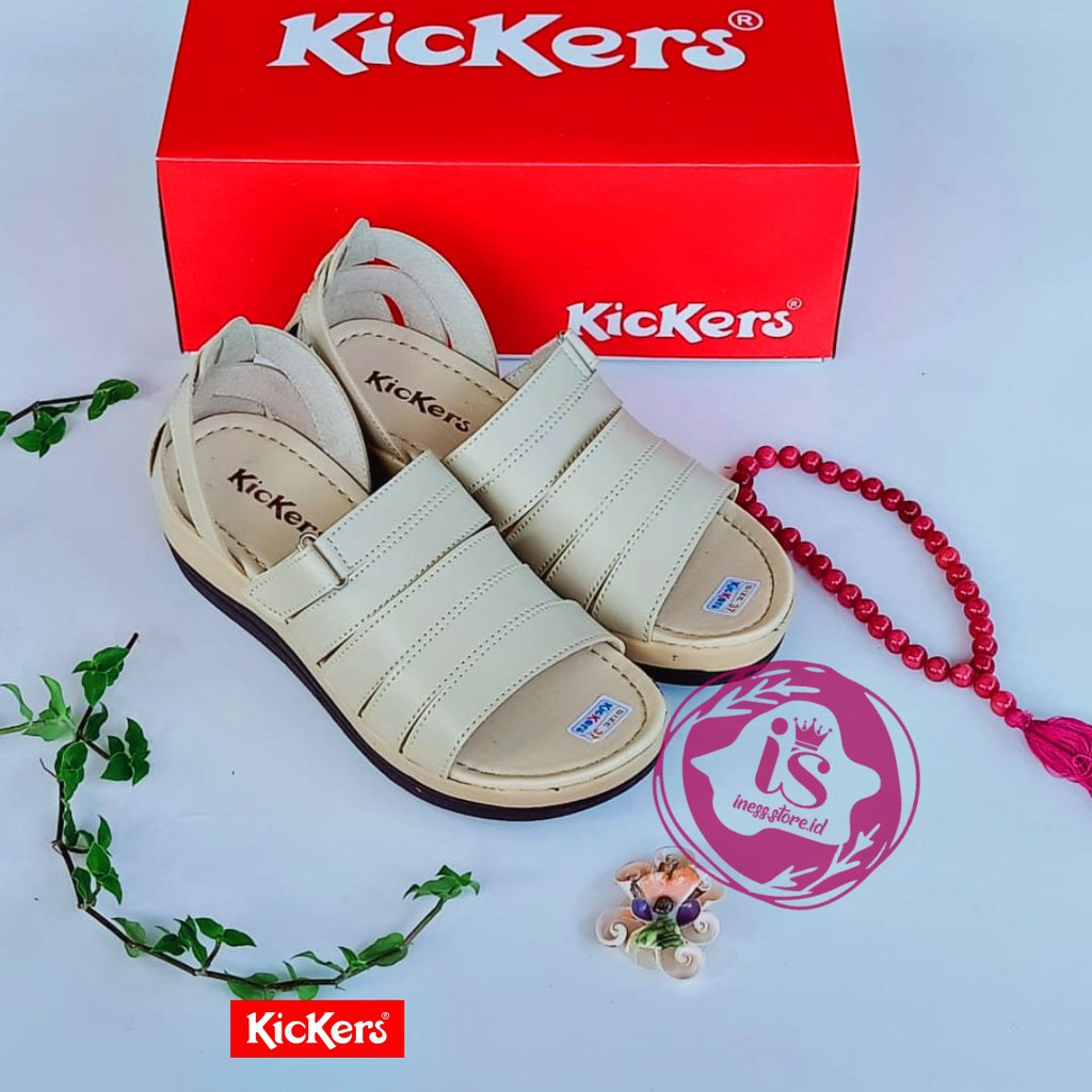 SANDAL WANITA KICKERS WEDGES MURAH GROSIR KODE LET 06