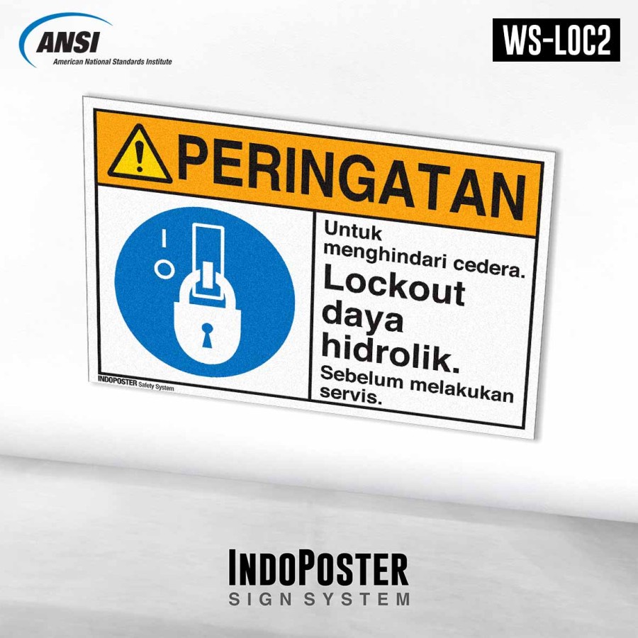 

Stiker K3 Safety Sign Standar ANSI Lockout Daya Hidrolik