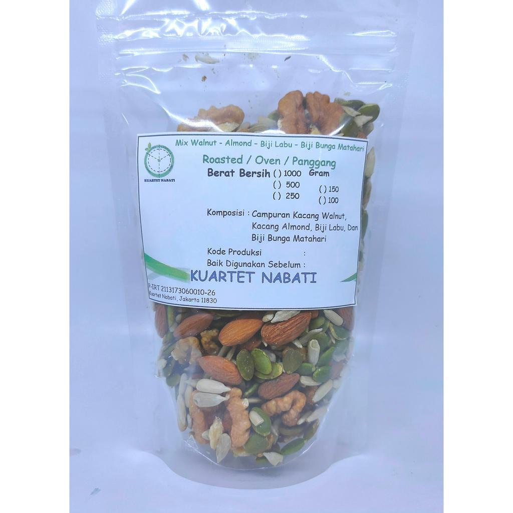 

250gr KN Roasted Campuran Omega 3 & 6 : Walnut - Almond - Pumpkin Seeds - Sunflower Seeds Oven - Matang