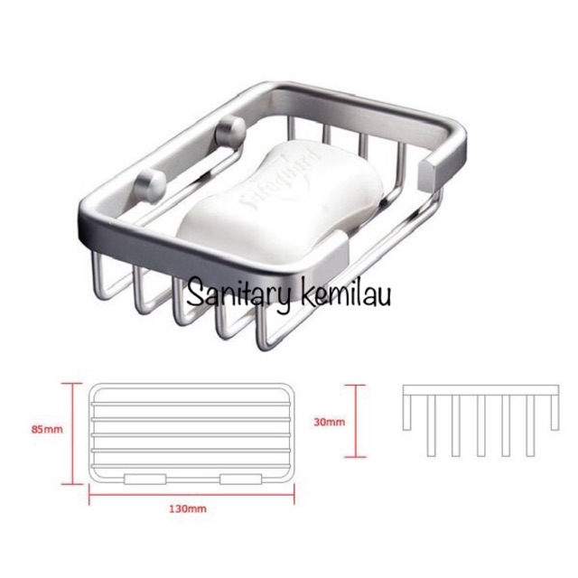 Tempat Sabun Batangan Kawat Alumunium - Rak Sabun Kawat