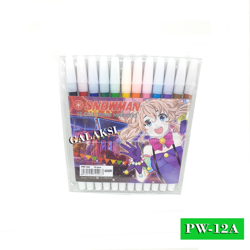 

[SNOWMAN] SPIDOL SNOWMAN KECIL 12 WARNA PW-12A