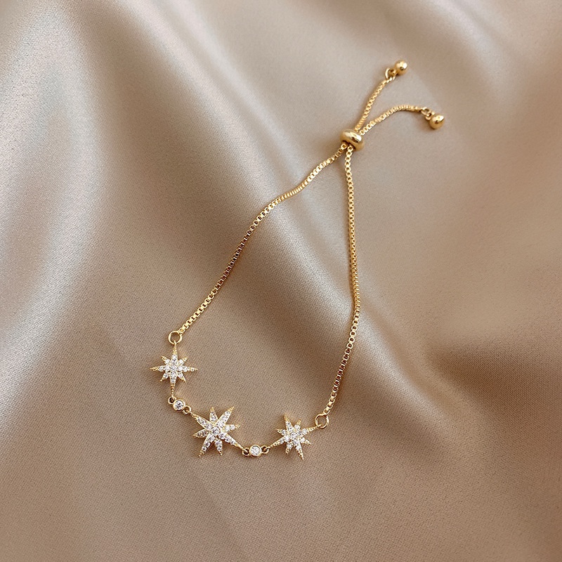 Perhiasan Gelang Tangan Desain Bintang Delapan Titik Hati Gaya Korea Untuk Wanita
