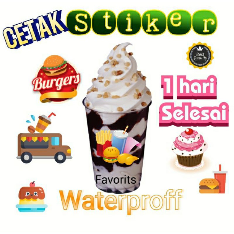 Cetak Stiker Logo Toko , Label Produk , Sticker Makanan