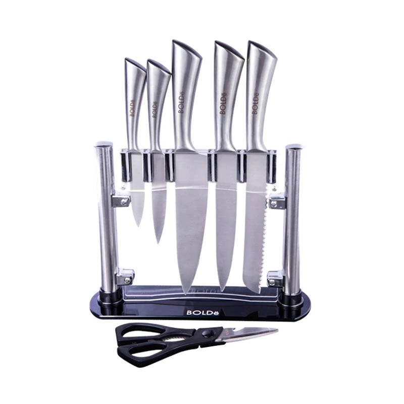 Bolde Super Knives Titanium 7pcs Set Italian Design Set Pisau Gunting Dapur