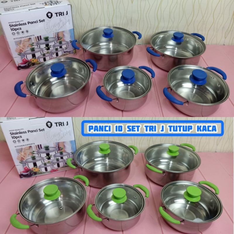Panci Set Tri J + Tutup Kaca