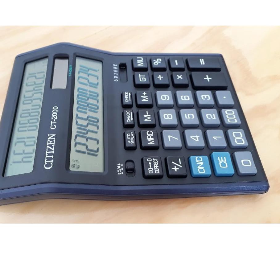 

NEW KALKULATOR CITIZEN CT 2000 - 14 DIGIT - KALKULATOR DENGAN TAMPILAN 2 LAYAR - HIGHT QUALITY CDD15