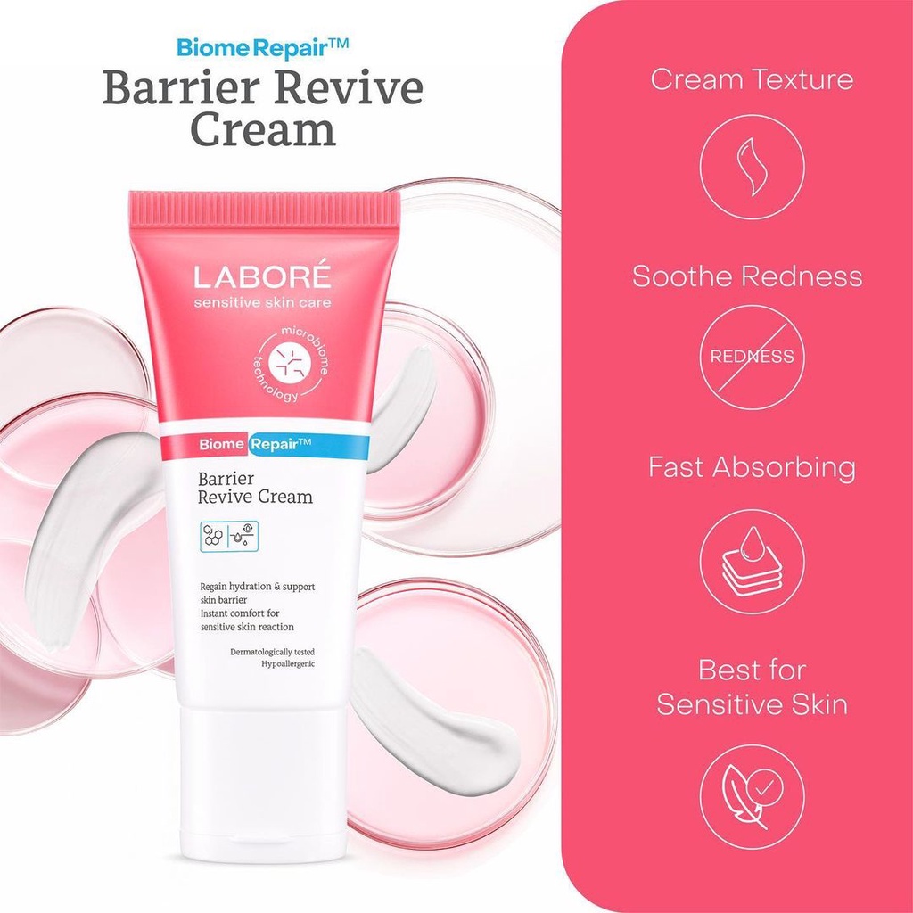 LABORE BiomeRepair Barrier Revive Cream 50ml - 10ml Krim Pelembab Kulit Sensitif